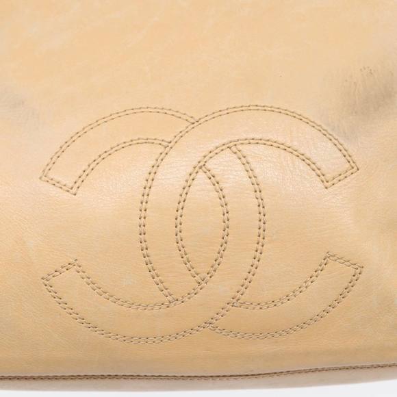 CHANEL COCO Mark Shoulder Bag Leather Beige CC Auth 87307 - Picture 15 of 16